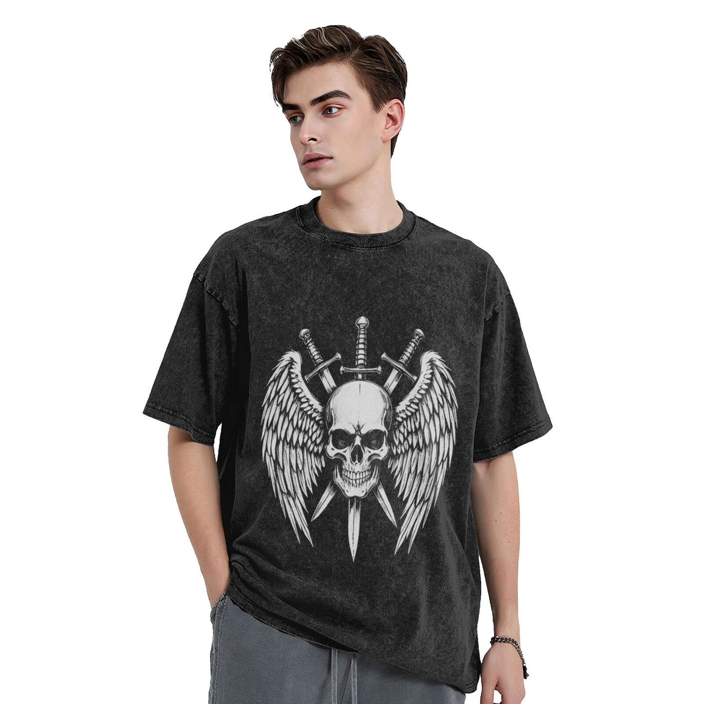 Men's Cotton Graphic Print T-Shirt - Breathable Crew Neck Casual Tee with Novelty Design for Daily Wear GOT001W