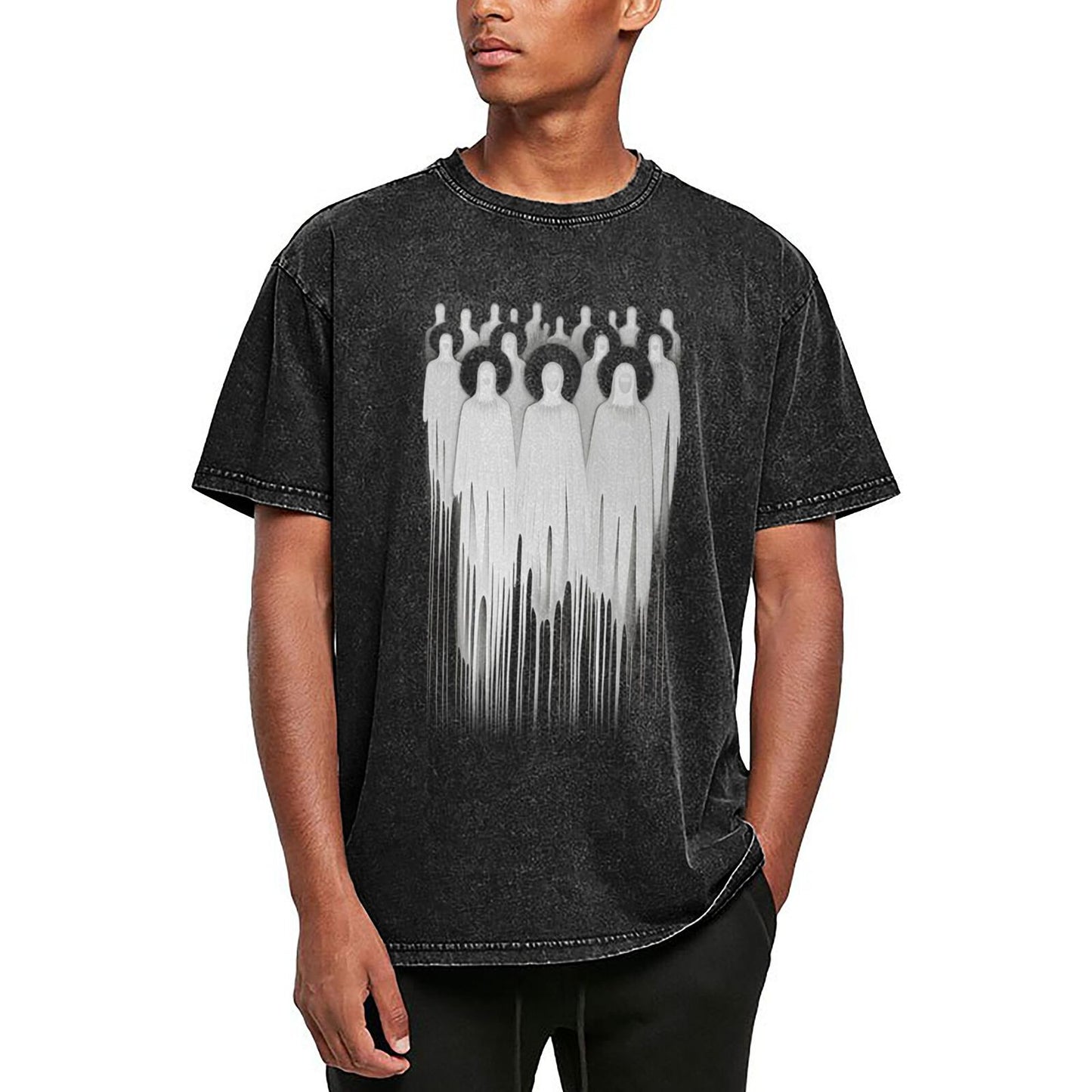 Men's Classic Cotton Crew Neck T-Shirt - Lightweight Textured Fabric with Illustrated Prints for Casual Outfits GOT008W