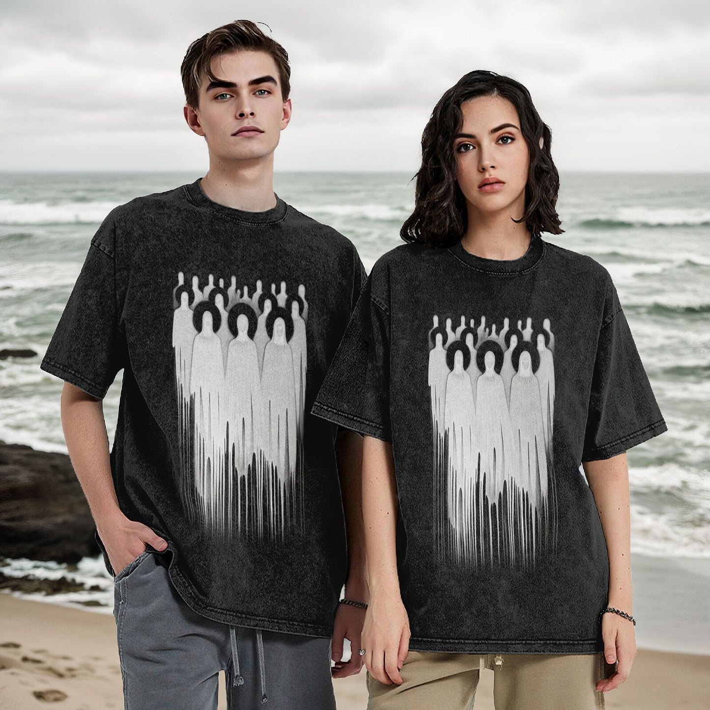Men's Classic Cotton Crew Neck T-Shirt - Lightweight Textured Fabric with Illustrated Prints for Casual Outfits GOT008W