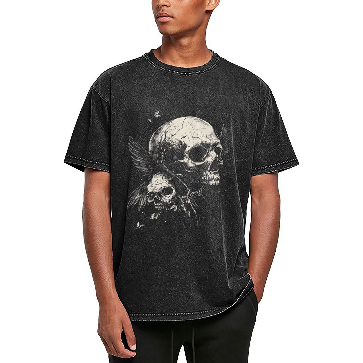 Mens Cotton T-Shirt - Soft Reinforced Neckline with Custom Prints for Everyday Style FZM001-GOT013Y