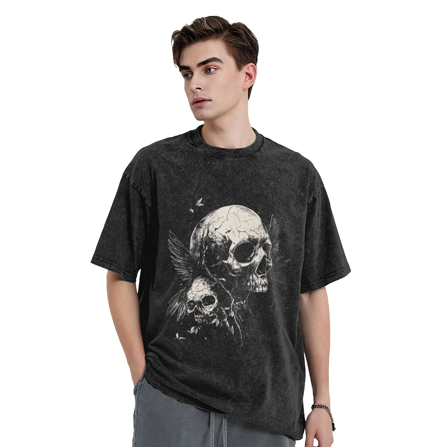 Mens Cotton T-Shirt - Soft Reinforced Neckline with Custom Prints for Everyday Style FZM001-GOT013Y