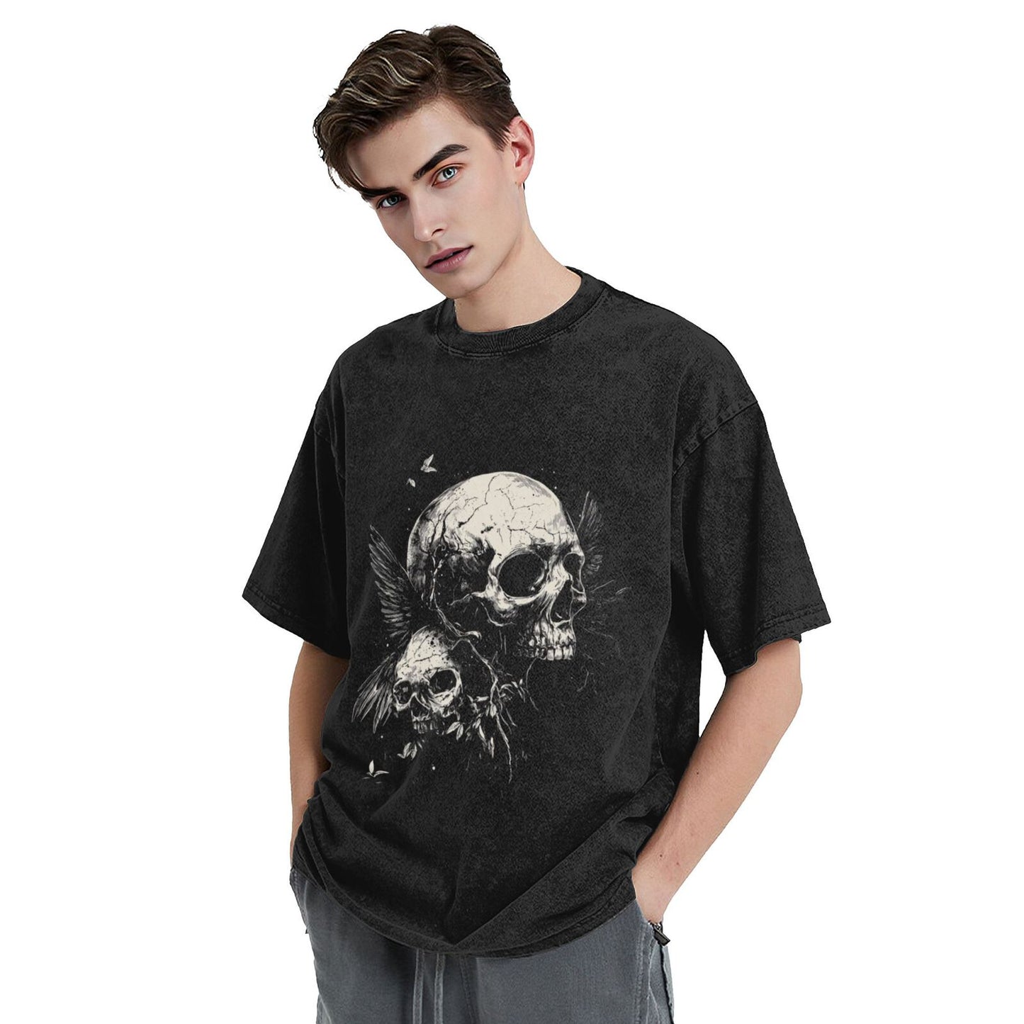 Mens Cotton T-Shirt - Soft Reinforced Neckline with Custom Prints for Everyday Style FZM001-GOT013Y