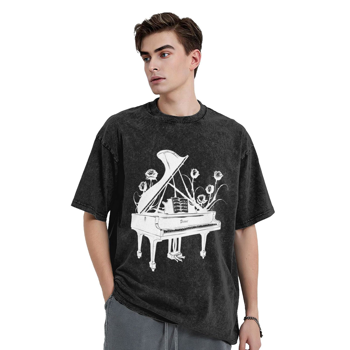 Unisex Cotton Short Sleeve T-Shirt - Year-Round Breathable Crew Neck Top with Playful Graphic T-Shirt GOT019W