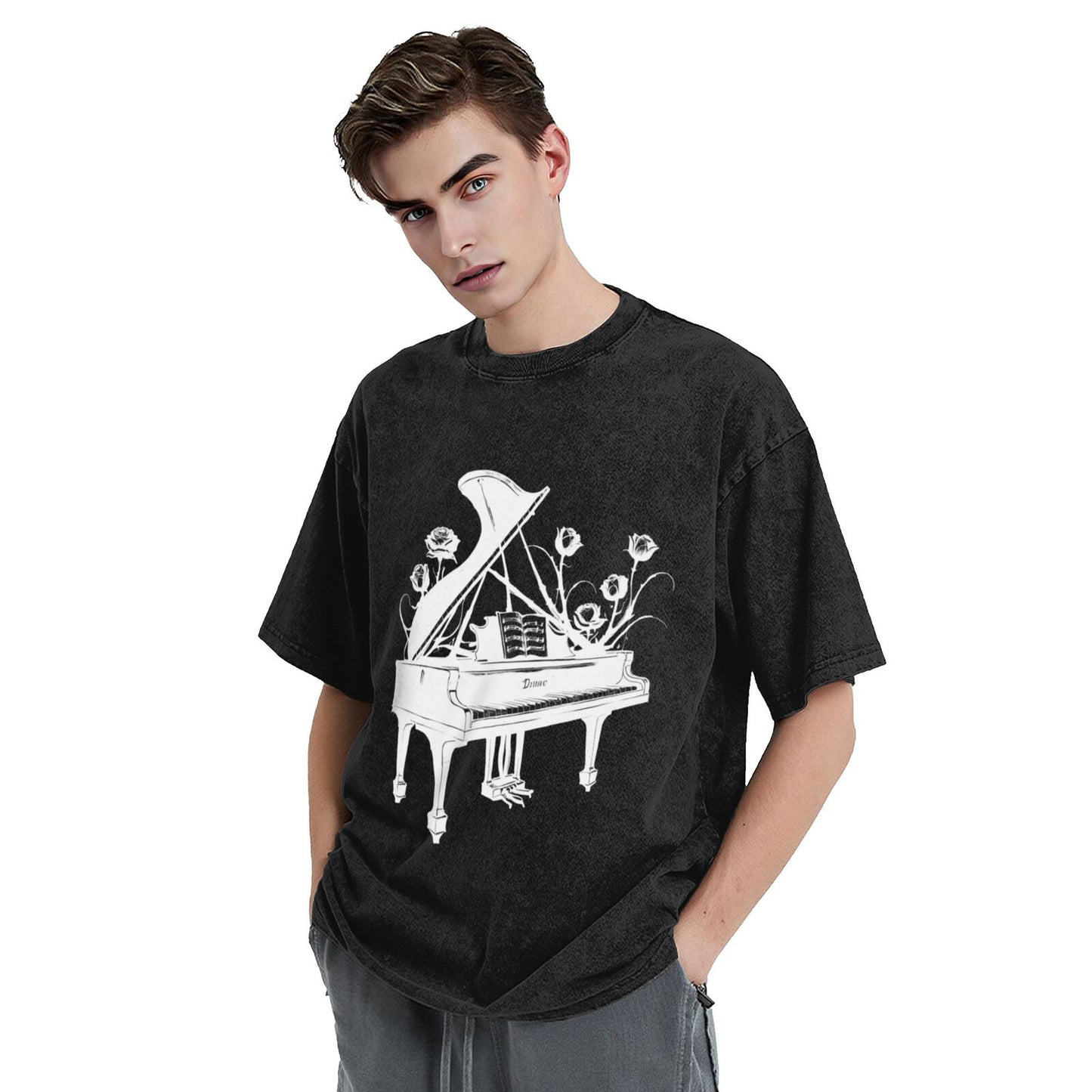 Unisex Cotton Short Sleeve T-Shirt - Year-Round Breathable Crew Neck Top with Playful Graphic T-Shirt GOT019W