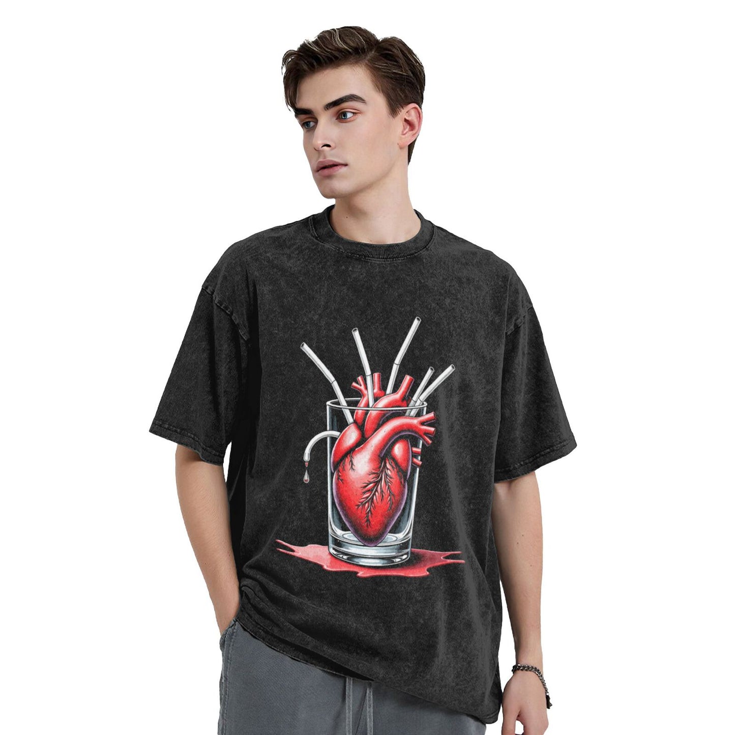 Men's Heavyweight Cotton Short Sleeve Crew Neck T-Shirt GOT109R