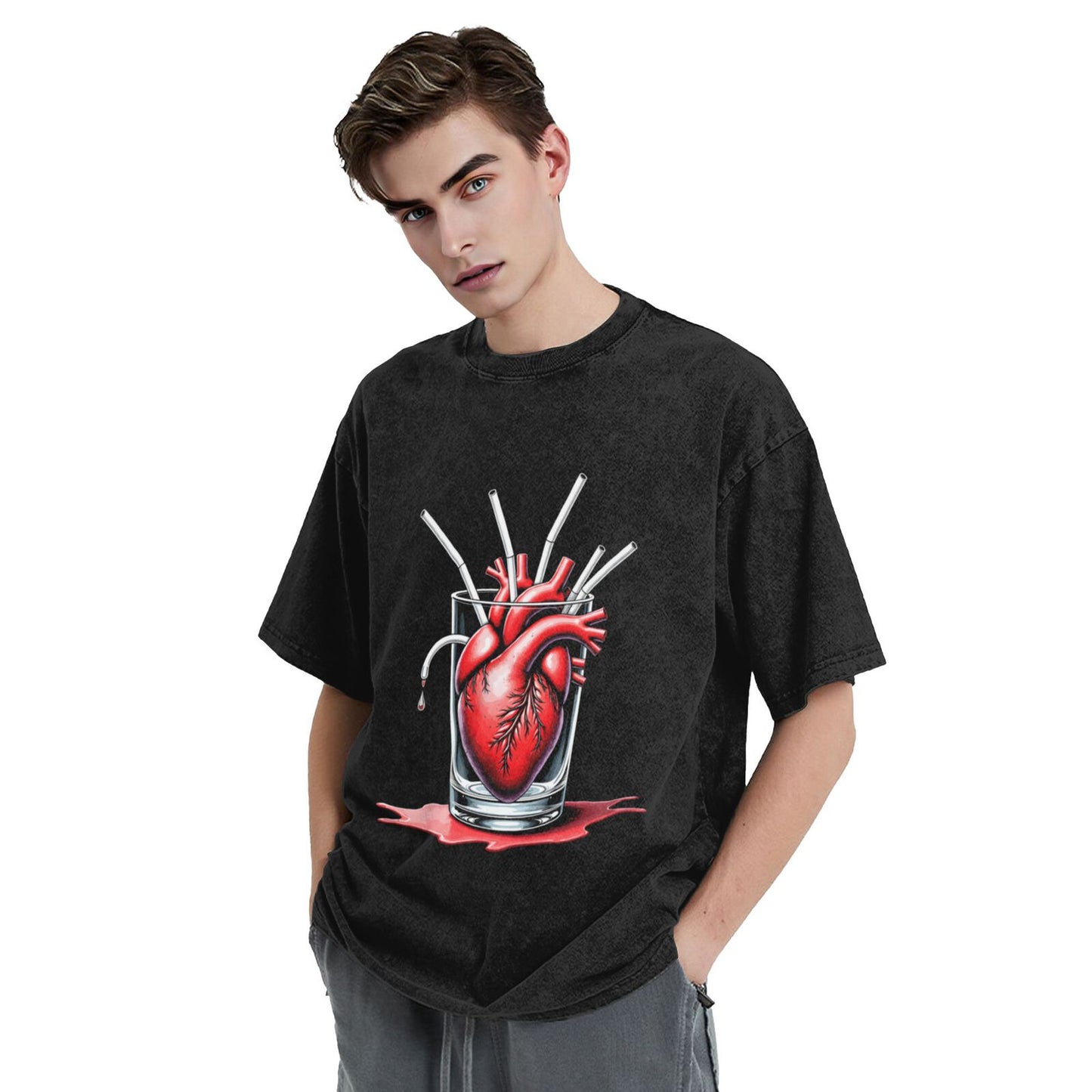 Men's Heavyweight Cotton Short Sleeve Crew Neck T-Shirt GOT109R